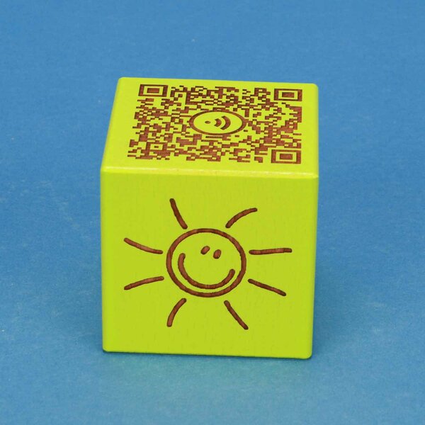 QR_Code_Sonne_606060_lackiert_Lasergravur