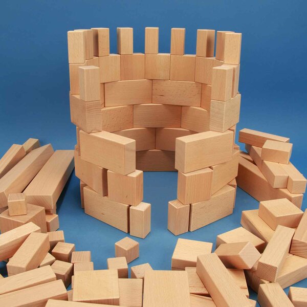 opvoeder Thermisch Afbreken Set uit 140 groote houten bouwblokken | Houten blokken voor beginners | Houten  speelgoed blokken in sets | Houten blokken | tischlerschuppen.de